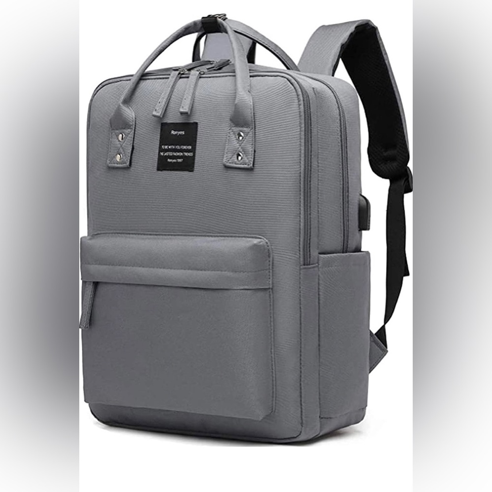 Ronyes Laptop Backpack 15.6 Inch Travel Bag- Grey Waterproof